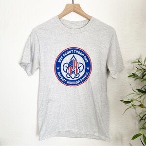 Boy Scout Troop Graphic Tee Unisex Heather Gray Small